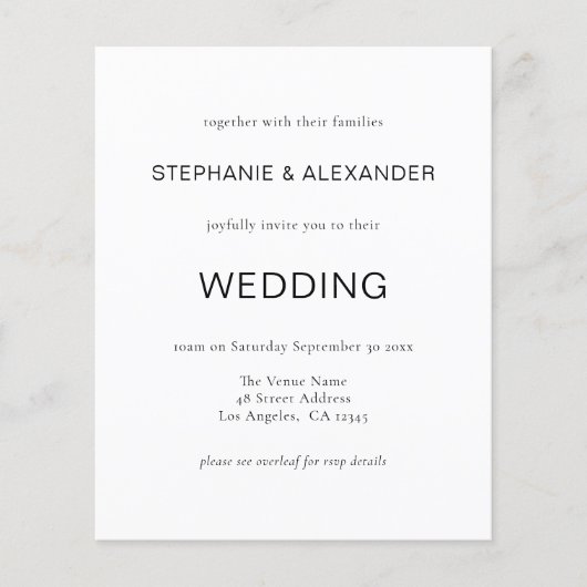 Budget Eenvoudige QR Code Black White Weduwen Uitn (Voorkant)