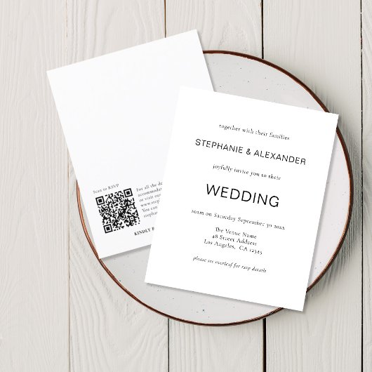 Budget Eenvoudige QR Code Black White Weduwen Uitn