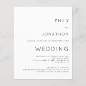 Budget Eenvoudige QR Code White Wedding Invite (Voorkant)