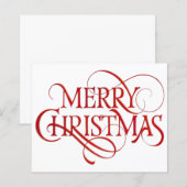 Budget Eenvoudige Rode & Witte Kerst-Kaart (Voorkant / Achterkant)