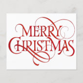 Budget Eenvoudige Rode & Witte Kerst-Kaart (Voorkant)