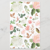 Budget Eenvoudige roze Floral Baby shower Uitnodig (Achterkant)