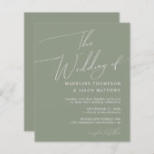 BUDGET Eenvoudige Sage Groene Script De bruiloft (Voorkant / Achterkant)