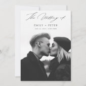 Budget Eenvoudige Script Calligrafie Verloving Fot Kaart (Voorkant)