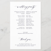 Budget eenvoudige script donkere marine bruiloft p flyer (Achterkant)