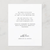 Budget eenvoudige script foto trouwkaart bedankje flyer (Achterkant)