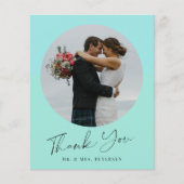 Budget eenvoudige script foto trouwkaart bedankje flyer (Voorkant)