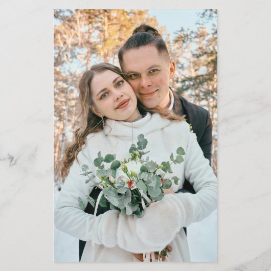 Budget eenvoudige stijlvolle foto bruiloft uitnodi flyer (Achterkant)