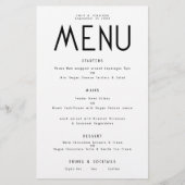 Budget Eenvoudige tekst Elke kleur bruiloft menu (Voorkant)