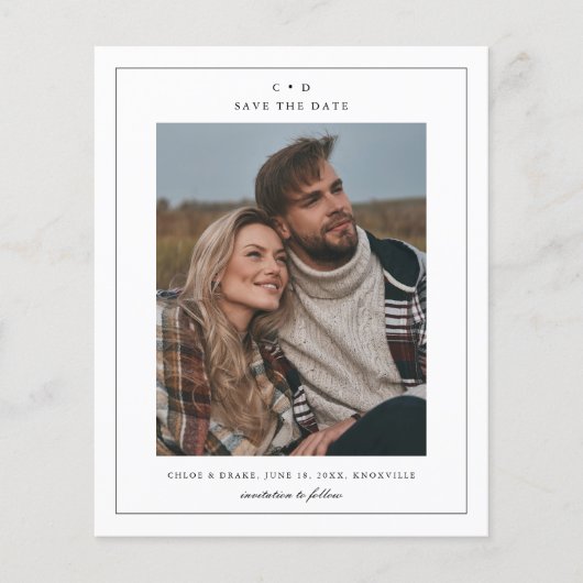 Budget Eenvoudige Trouwfoto Sla de datum op (Voorkant)