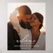 Budget eenvoudige trouwfoto welkom eucalyptus poster (Voorkant)