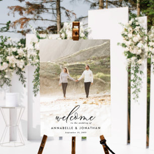 Budget eenvoudige trouwfoto welkom eucalyptus poster