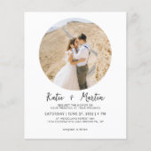 BUDGET Eenvoudige zwart-wit ronde foto bruiloft (Voorkant)