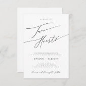 Budget Eenvoudige zwart-wit Tijdloze bruiloft Kaart (Voorkant / Achterkant)