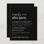 Budget Eenvoudige Zwarte Bruiloft Receptie Uitnodi (Voorkant / Achterkant)