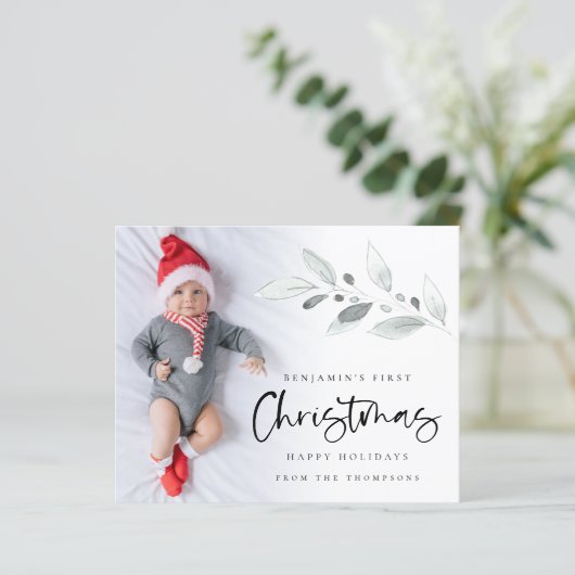 Budget eerste kerstkerstBaby - Aangepaste fotokaar (Staand voorkant)