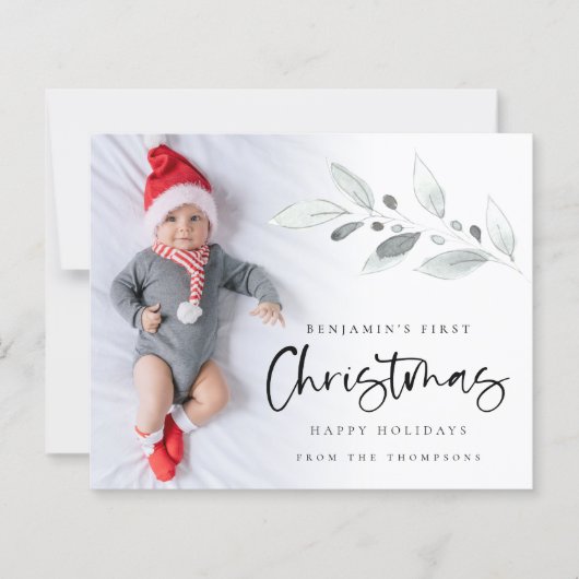 Budget eerste kerstkerstBaby - Aangepaste fotokaar (Voorkant)