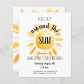 Budget eerste reis rond de Sun Party uitnodiging (Voorkant / Achterkant)