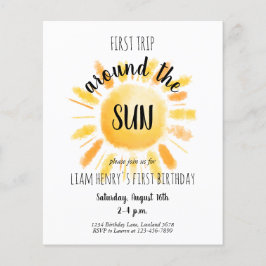 Budget eerste reis rond de Sun Party uitnodiging