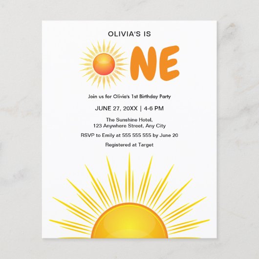 Budget Eerste Reis Rond De Zondag Uitnodiging Flyer (Voorkant)