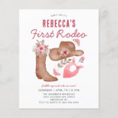 Budget Eerste Rodeo Blush Roze Cowgirl 1e Verjaard (Voorkant)