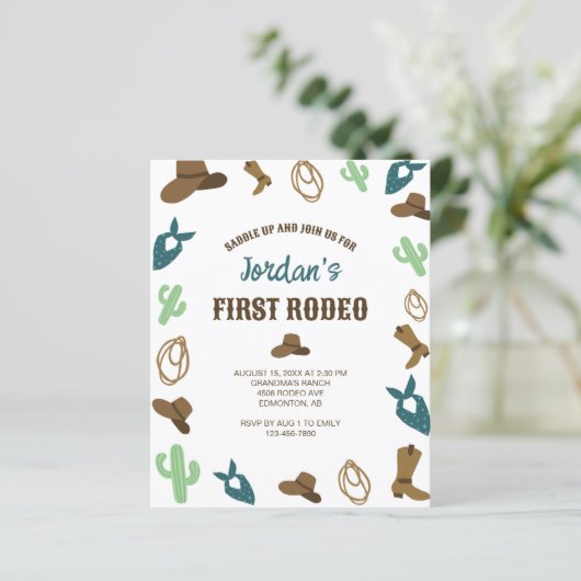 Budget Eerste Rodeo Verjaardag 1e Cowboy Western (Staand voorkant)