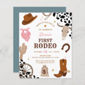 Budget Eerste Rodeo Wild West Meisje Eerste Verjaa (Voorkant / Achterkant)