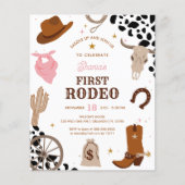 Budget Eerste Rodeo Wild West Meisje Eerste Verjaa (Voorkant)