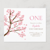 Budget Eerste Verjaardag Lente Kersenbloesem Leuk (Voorkant)