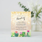 Budget EL BAUTIZO Baptism Christening CACTI Uitnod (Staand voorkant)