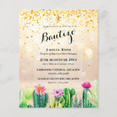 Budget EL BAUTIZO Baptism Christening CACTI Uitnod (Voorkant)