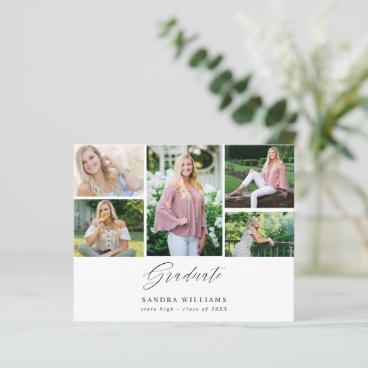 Budget Ele Chic 5 Multi Foto Afstuderen Aankondigi (Staand voorkant)