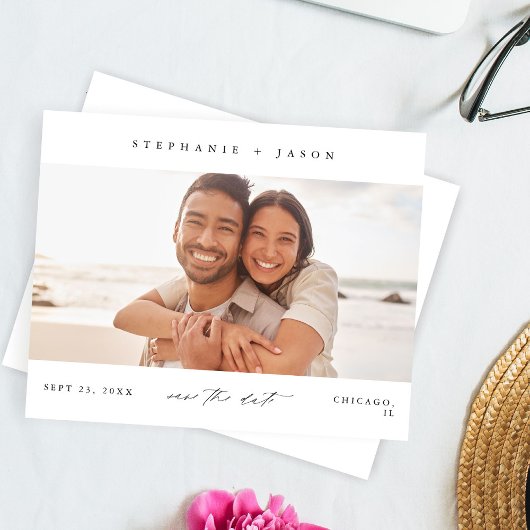 Budget Elegan Panorama Foto Modern Save the Date