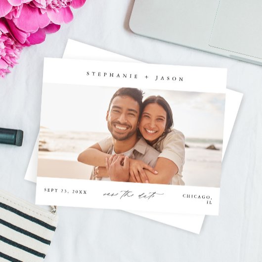 Budget Elegan Panorama Foto Modern Save the Date