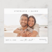 Budget Elegan Panorama Foto Modern Save the Date (Voorkant)