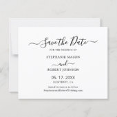 Budget Elegance Foto Bruiloft Save The Date Kaart (Achterkant)