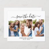 Budget Elegance Foto Bruiloft Save The Date Kaart (Voorkant / Achterkant)