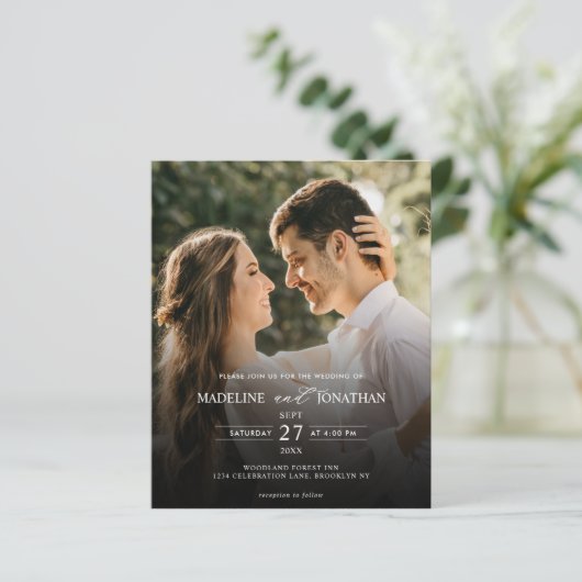 Budget Elegant 2 Foto QR Code Alles in een bruilof (Staand voorkant)