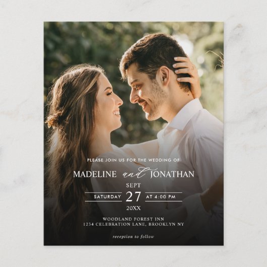 Budget Elegant 2 Foto QR Code Alles in een bruilof (Voorkant)