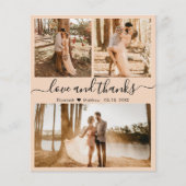 Budget Elegant 3 Foto Collage Wedding Dank u (Voorkant)