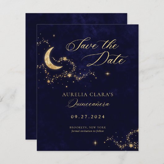 BUDGET Elegant A Night Under the Stars Quinceañera (Voorkant / Achterkant)