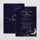 BUDGET Elegant A Night Under the Stars Quinceañera Notitiekaartje (Voorkant / Achterkant)