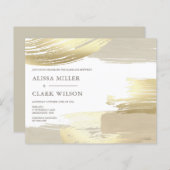 BUDGET Elegant Abstract Gold Weddenschap Uitnodigi (Voorkant / Achterkant)