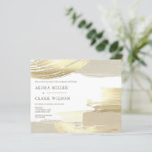 BUDGET Elegant Abstract Gold Weddenschap Uitnodigi (Staand voorkant)