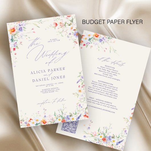 Budget elegant all in one wedding invitation flyer