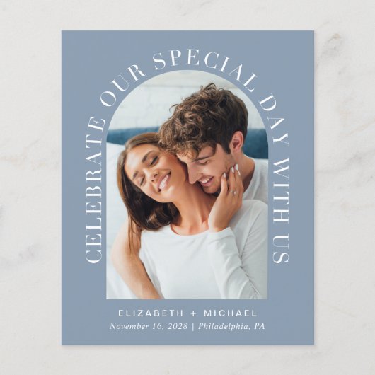 Budget Elegant Arch Photo Wedding Invitation (Voorkant)
