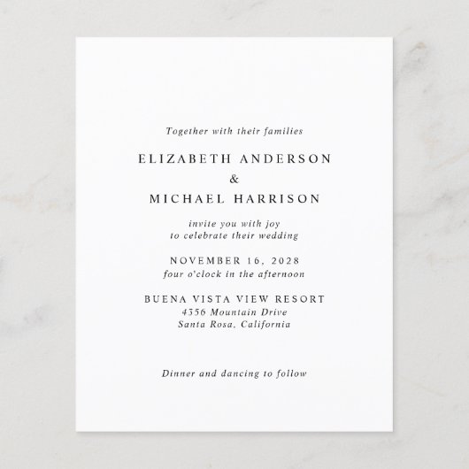 Budget Elegant Arch Photo Wedding Invitation (Achterkant)