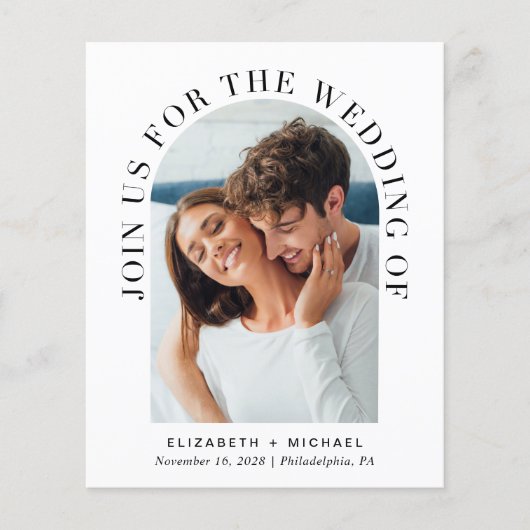 Budget Elegant Arch Photo Wedding Invitation (Voorkant)