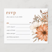 Budget Elegant Autumn Florals Wedding RSVP (Voorkant)