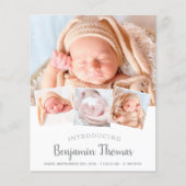 Budget Elegant Baby Foto Collage geboorte Dank u (Voorkant)